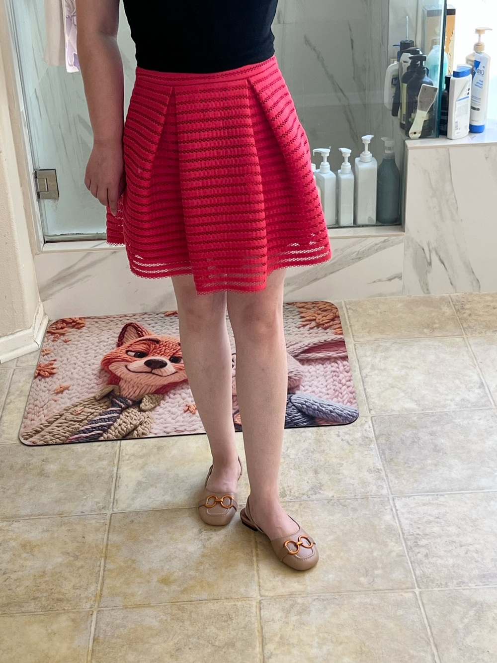 Express Size 4 Red Fit-and-Flare Skater Skirt